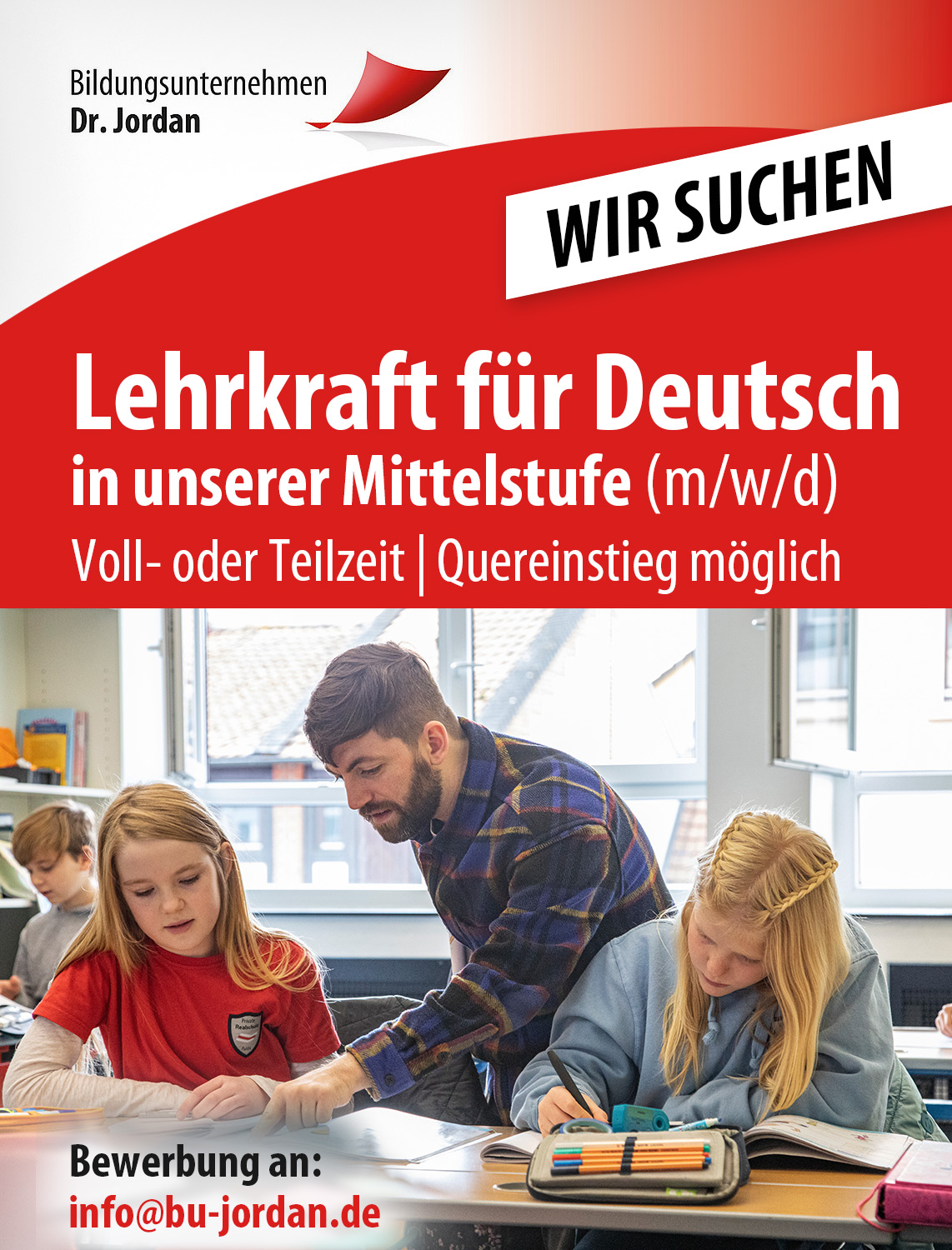 Stellenanzeige Lehrkraft Deutsch